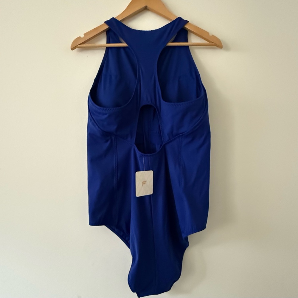 NWT Fabletics High Tide Zip-Front One-Piece Swimsuit Admiral Blue Size XXL/1X - Picture 3 of 10